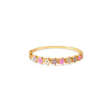 18K Gold-Plated Brass Girl’s Bangle Multi Colored Stars with CZ