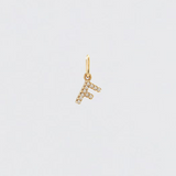 14K Solid Gold Diamonds Initial Charm