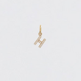 14K Solid Gold Diamonds Initial Charm