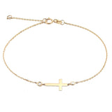 14K Solid Yellow Gold Bezel Diamonds Charm Bracelet