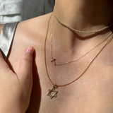 14K Solid Gold Star of David Pendant