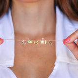14K Solid Yellow Gold Customizable Initial/Charm Necklace