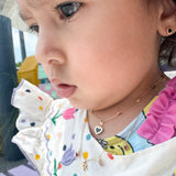 14K Solid Gold Black Heart Pendant