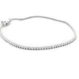 14K Solid White Gold Tennis Bracelet with Diamonds