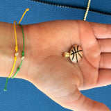 14K Solid Yellow and Rose Gold Basketball Charm Pendant