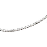 14K Solid White Gold Tennis Bracelet with Diamonds