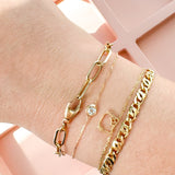 14K Solid Gold Birthstone Bezel Bracelet – Personalized Gemstone Jewelry