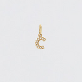 14K Solid Gold Diamonds Initial Charm