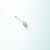 14K Solid Yellow Gold CZ 2mm Solitaire Straight Post Nose Earring