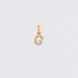 14K Solid Gold Diamonds Initial Charm