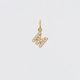 14K Solid Gold Diamonds Initial Charm