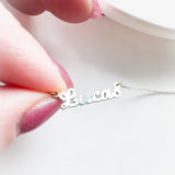 925 Sterling Silver Micro Cursive 3mm Name Necklace
