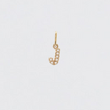 14K Solid Gold Diamonds Initial Charm
