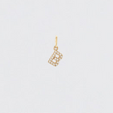 14K Solid Gold Diamonds Initial Charm