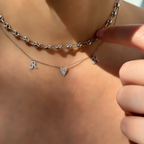 925 Sterling Silver Marine Puff Link Chain Necklace