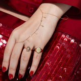 14K Solid Yellow Gold Diamonds Bezel Clon Bracelet