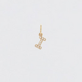 14K Solid Gold Diamonds Initial Charm