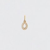 14K Solid Gold Diamonds Initial Charm