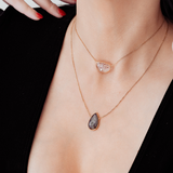 14K Solid Yellow Gold Labradorite Necklace