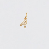 14K Solid Gold Diamonds Initial Charm