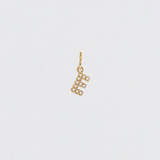 14K Solid Gold Diamonds Initial Charm