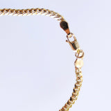 14K Solid Yellow Gold 2mm Cuban Link Bracelet