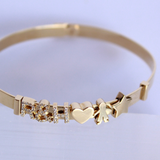 Personalize Your 14K Solid Yellow Gold Bangle – Size 7”