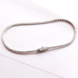 14K Solid White Gold Tennis Bracelet with Diamonds