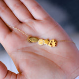 14K Solid Yellow Gold Customizable Initial/Charm Necklace
