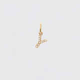 14K Solid Gold Diamonds Initial Charm