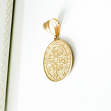 14K Solid Yellow and White Gold Saint Benedict Medal