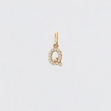 14K Solid Gold Diamonds Initial Charm