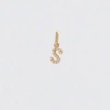 14K Solid Gold Diamonds Initial Charm