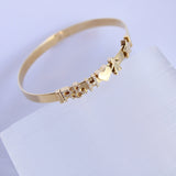 Personalize Your 14K Solid Yellow Gold Bangle – Size 6”