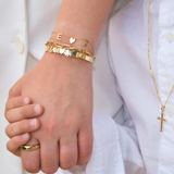 Personalize Your 14K Solid Yellow Gold Bangle – Size 8”