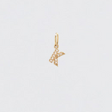 14K Solid Gold Diamonds Initial Charm