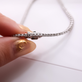 14K Solid White Gold Tennis Bracelet with Diamonds