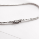 14K Solid White Gold Tennis Bracelet with Diamonds