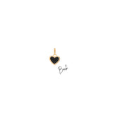 14K Solid Gold Black Heart Pendant
