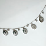 925 Sterling Silver Religious Medals Bracelet with Cubic Zirconias