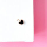 14K Solid Gold Black Heart Pendant