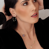 14K Solid Gold Pave Diamonds Hamsa Hand Charm