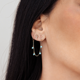 14K Solid Yellow Gold CZ Cross Earrings