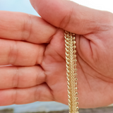 14K Solid Yellow Gold Diamond Cut Toilet Link Bracelet