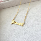 925 Micro Gold Plated Cursive 3mm Name Necklace