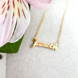 925 Micro Gold Plated Cursive 3mm Name Necklace