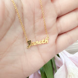 925 Micro Gold Plated Cursive 3mm Name Necklace