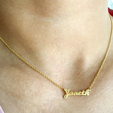 925 Micro Gold Plated Cursive 3mm Name Necklace