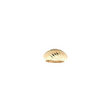 14K Solid Yellow Gold Puff Croissant Ring