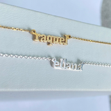 925 Sterling Silver Micro Block 3mm Name Necklace